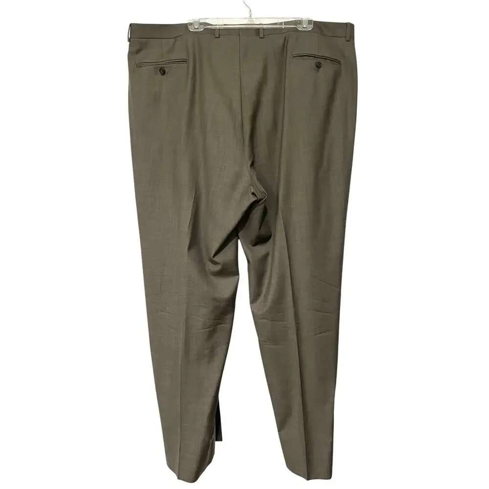 Tommy Hilfiger 3 Piece Suit Mens XL 52 Brown/Taupe Wool Vest Pants Formal